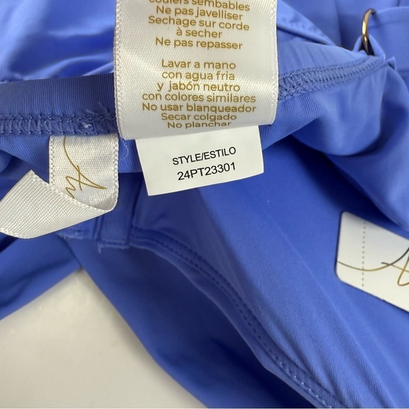 Anne Cole Tankini Swim Top Womens 24W Periwinkle Blue Ruched Underwire Plus Size - Picture 7 of 10